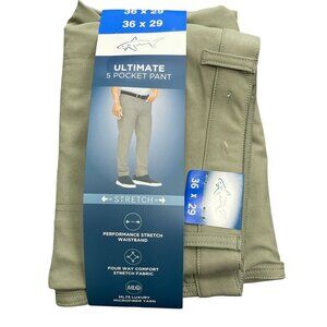 NEW Greg Norman Men's Size 36x29 Khaki Ultimate 5 Pocket Tech Pants Stretch